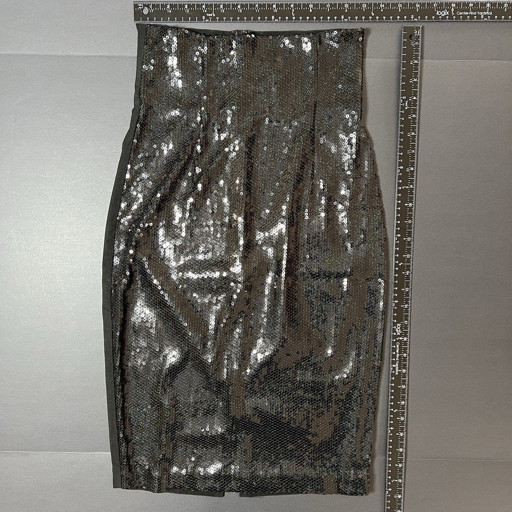 Avenue Montaigne Skirt Women's 4 Black Sequin Dress Formal Boho Lagenlook - Picture 4 of 5